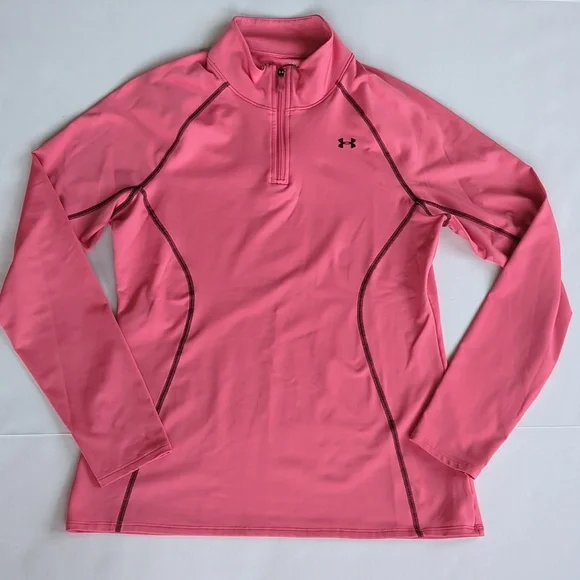 Under Armour Cold Gear Semi-Fitted Long Sleeve Athletic Top L Pink - Picture 6 of 14